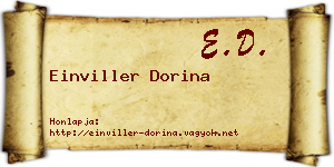 Einviller Dorina névjegykártya